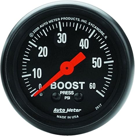 AUTO METER 2617 Z-Series Mechanical Boost Gauge, 2.3125 in.