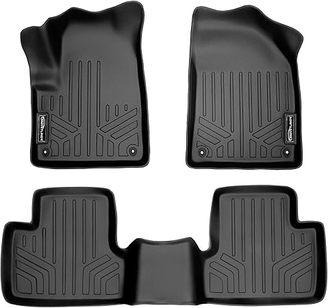 SMARTLINER Custom Fit Floor Mats 2 Row Liner Set Black Compatible with 2014-2022 Jeep Cherokee - All Models