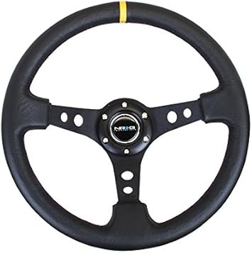 NRG Innovations NRG-RST-006BK-Y Reinforced Steering Wheel 350mm Sport Steering Wheel (3