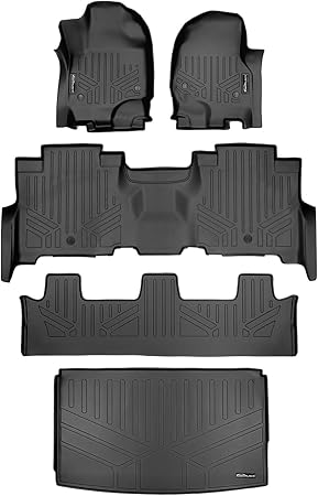 MAXLINER Floor Mats 3 Rows - Cargo Liner Behind 3rd Row Set Black Compatible with 18-22 Expedition Max/Navigator L - 2nd Row Bench Seat