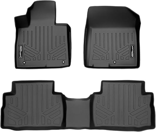 SMARTLINER Custom Fit All Weather Black 2 Row Floor Mat Liner Set Compatible with 2021-2023 Hyundai Santa Fe