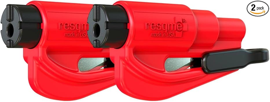 RESQME - 04.100.07 resqme The Original Keychain Car Escape Tool, Made in USA (Red) - Pack of 2, Two Pack