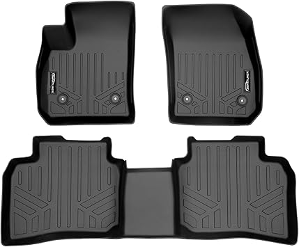 SMARTLINER Custom Fit Floor Mats 2 Row Liner Set Black for 2019-2022 Cadillac XT4