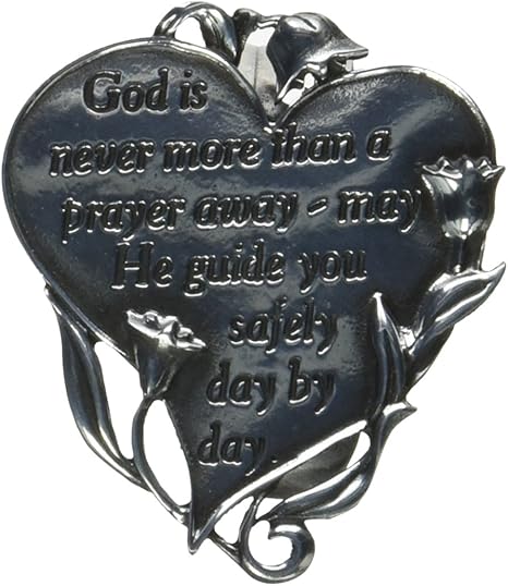 Cathedral Art (Abbey & CA Gift Heart Visor Clip, God, Silver