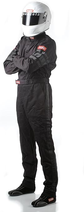 RaceQuip Racing Driver Fire Suit One Piece Single Layer SFI 3.2A/ 1 Black X-Large 110006