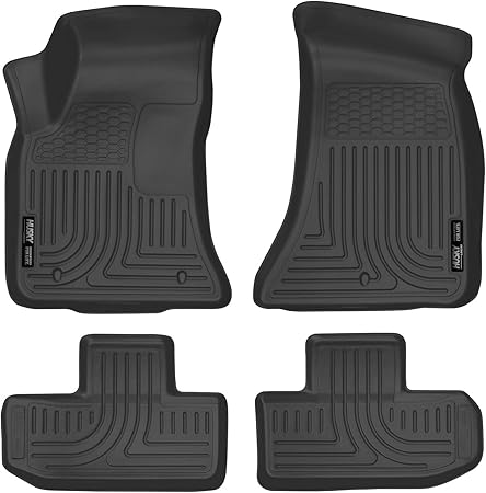 Husky Liners Weatherbeater Floor Mats | Fits 2016-2023 Dodge Challenger (Rear Wheel Drive only) | Front & 2nd Row, 3-pc Black - 99171