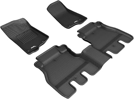 3D MAXpider Custom Fit Kagu Floor Mat (Black) Compatible with Jeep Wrangler JL Unlimited 4-Door 2018-2024 - Full Set