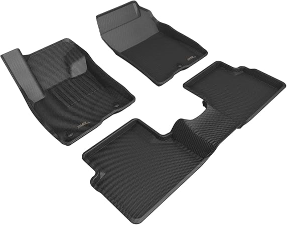 3D MAXpider Custom Fit Kagu Floor Mat (Black) Compatible with Ford Maverick Gasoline 2022-2024 - Full Set