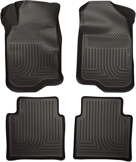 Husky Liners Weatherbeater Floor Mats | Fits 2008-2012 Chevrolet Malibu, 2007-2009 Saturn Aura | Front & 2nd Row, 4-pc Black - 98111