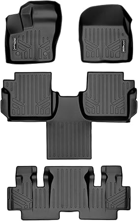 SMARTLINER 3 Row Floor Mat Liner Set for 2014-2021 Transit Connect 2nd Row Bucket Seats W/Carpet Flooring (Long Wheelbase)