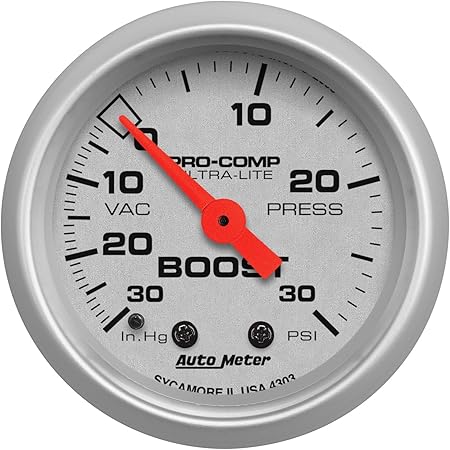 Auto Meter 4303 Ultra-Lite Mechanical Boost/Vacuum Gauge, 2.3125 in.