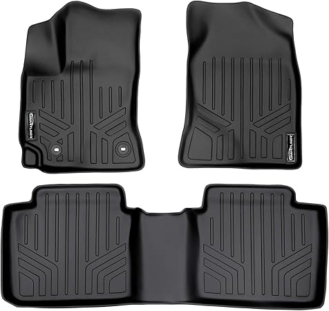 SMARTLINER Floor Mats 2 Row Liner Set Black for 2014-2019 Toyota Corolla Automatic Transmission (No iM Hatchback Models)