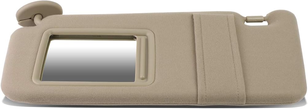 DNA Motoring ZTL-Y-0157-L-YE Factory Style Left Driver Side Sun Visor Compatible with 09-16 Toyota Venza Illuminated Models, Ivory/Tan/Beige