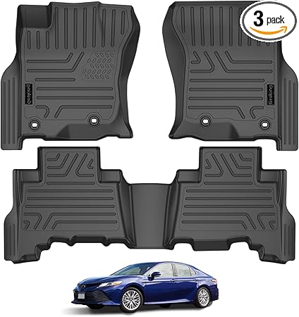 Toyota 4Runner Floor Mats, Groking Floor Mats Custom Fit 2023-2013 Toyota 4Runner / 2022-2014 Lexus GX460, All-Weather Guard TPE Front & Rear Row Seat Mats Liner, 3Pcs, Black