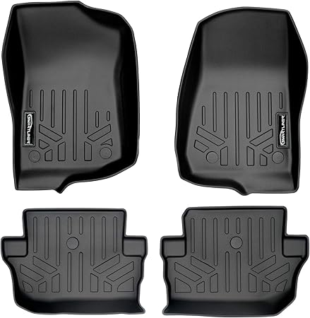 MAXLINER Custom Fit Floor Mats 2 Row Liner Set Black Compatible with 2018-2021 Jeep Wrangler 2-Door (JL New Body Style - not JK)