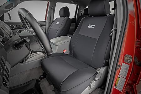 Rough Country Neoprene Seat Covers for Toyota Tacoma (2005-2015) - UV & Water Resistant Tacoma Seat Covers, Foam Padded Seat Covers for Trucks Full Set - Front & Rear Seat Covers