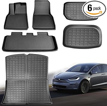 Model y Floor Mats Cargo Liner for Tesla Model Y 2024 2023 2022 2021，KEEPUP 5-Seat All Weather Custom Fit Car Interior Accessories TPE Cargo Liner Vehicle Trunk Mat (Not Compatible with 7-Seat Model)