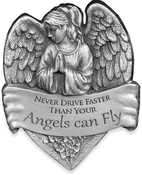 Angelstar 15731 Metal Visor Clip, 2-1/2-Inch, Never Drive Faster Than Your Angel Can Fly