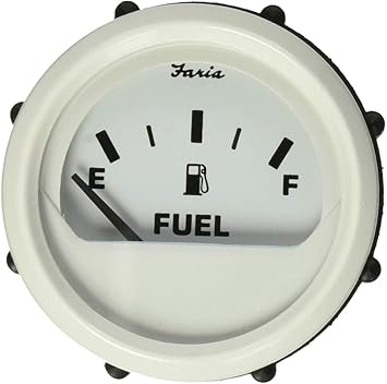 Faria Beede 13101 Dress Fuel Level Gauge (E-1/2-F) - 2', White