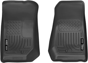 Husky Liners Weatherbeater Floor Mats | Fits 2007-2013 Jeep Wrangler JK | Front Row, 2-pc Black - 18021