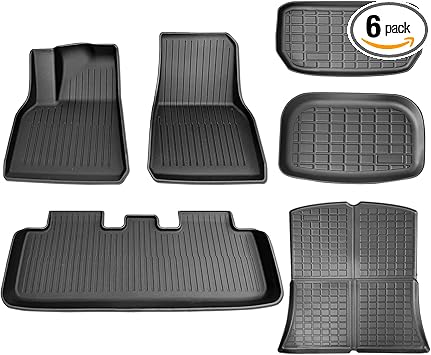 Model y Floor Mats Cargo Liner for Tesla Model Y 2023 2022 2021，FARCEP 5-Seat All Weather Custom Fit Car Interior Accessories TPE Cargo Liner Vehicle Trunk Mat (Not Compatible with 7-Seat Model)