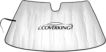 Coverking Custom Fit Windshield Sunshade/Frost Shield Designed for Select Toyota Models: Reflective, Foldaway/Roll-Up with Hook and Loop Closure