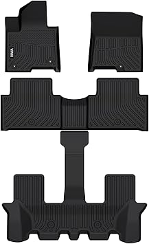 VIWIK Floor Mats for Kia Sorento Hybrid 2021 2022 2023 2024, Car Mats All Weather Protection Custom Floor Liners Full Set 1st/2nd/3rd Row, TPE Car Accessories for Sorento Hybrid Odorless Non-Slip