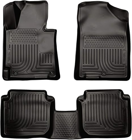 Husky Liners Weatherbeater Floor Mats | Fits 2011-2013 Hyundai Elantra Sedan; 2013 Hyundai Elantra Coupe | Front & 2nd Row, 3-pc Black - 98891