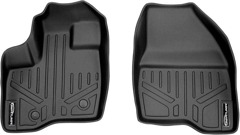 SMARTLINER Custom Fit Floor Mats 1st Row Liner Set Black for 2011-2014 Ford Explorer - All Models