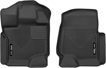 Husky Liners X-act Contour Floor Mats | Fits 2015-2024 Ford F-150 SuperCrew/SuperCab (Includes 2022-2024 Lightning Model) | Front Row, 2-pc Black - 53341