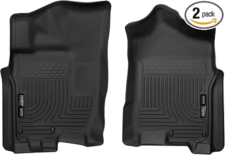 Husky Liners X-act Contour Floor Mats | Fits 2017-2024 Nissan Titan (Ext/Crew Cab), 16-24 Titan XD (Crew Cab), 17-19 XD (Ext Cab) | Front Row, 2-pc Black - 55451