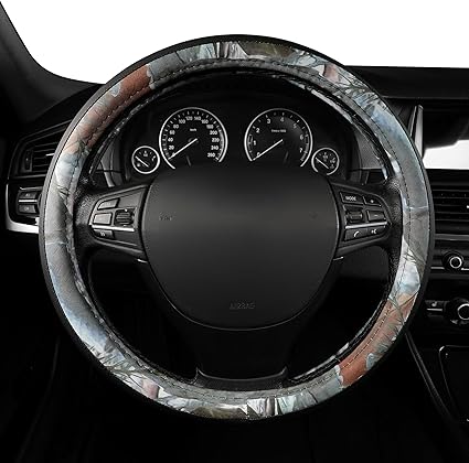 GXT Camo Print Car Steering Wheel Cover Universal 15 inch, Camouflage Car Accessories Decor for Men Women