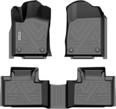 KYX Floor Mats Fits for 2016-2021 Grand Cherokee (Not fits for Grand Cherokee L)/Durango (2nd Row Bench Seating), All Weather Protection Floor Liners 1st and 2nd Row Front & Rear, Car Mats TPE Black