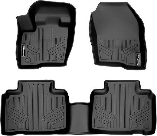 SMARTLINER All Weather Custom Fit Floor Mats 2 Row Liner Set Black Compatible with 2015-2022 Ford Edge