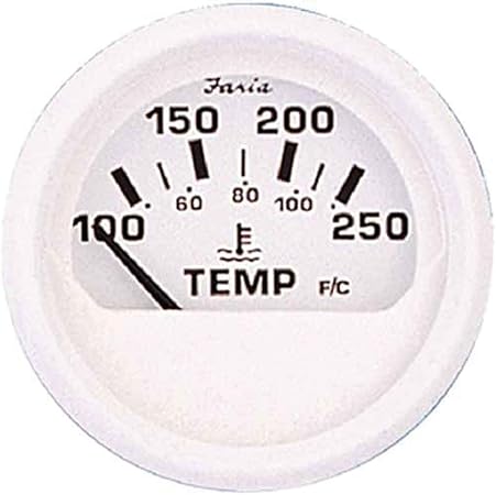 Faria Beede 13110 Dress Water Temperature Gauge (100-250°F) - 2', White