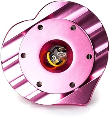 NRG Innovations NRG-SRK-143PK Steering Wheel Quick Release Kit Adapter Pink Body/Pink Heart Shape Ring Flares, 6x70mm & 6x74mm Bolt Pattern