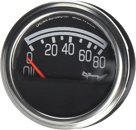 Crown Automotive J5750279 Oil Pressure Gauge, Black Silver