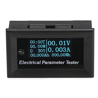 DROK 0.96 Inch Portable OLED Multifunction Tester DC 0-33V 0-3A 0-99h59min 0-99W Time Temperature Current Voltage Power Capacity Energy 7in1 Electrical Parameter Tester Meter Panel