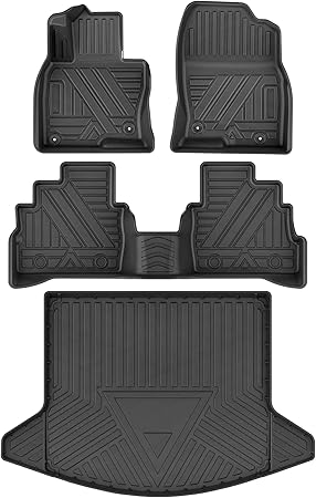 Floor Mats Set Fits for Mazda CX-5 2017-2021, Automotive 1st & 2nd Row Mats and Cargo Liner All Weather TPE Floor Liners and Trunk Mats Custom Mazda CX5 Anti-Slip Mats Car Mats Accessories, Black