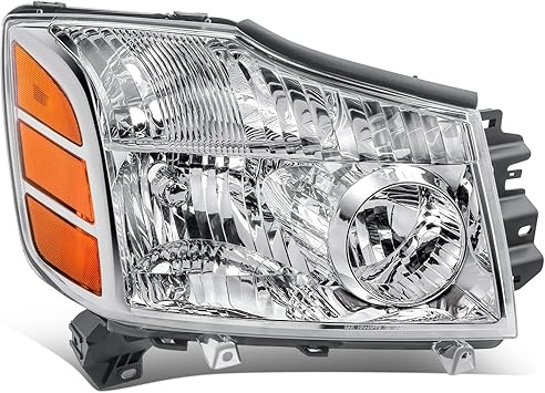 DNA MOTORING Right OE Style Headlight Compatible with 05-07 Armada / 04-06 Titan / 2004 Pathfinder, OEM-HL-0220-R