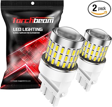 Torchbeam 3157 LED Bulbs for Reverse Lights, Super Bright 3156 4157 3056 3057 4057 3457 Car LED Bulbs, 3000 Lumens 6000K Backup Signal Brake Parking DRL Tail Lights Bulbs Replacement, Pack of 2