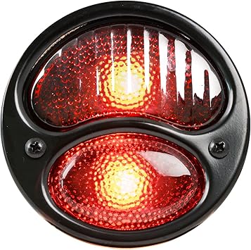 KA0024 Black 12V Duolamp Tail Light for Ford Model A with Red Glass Lens