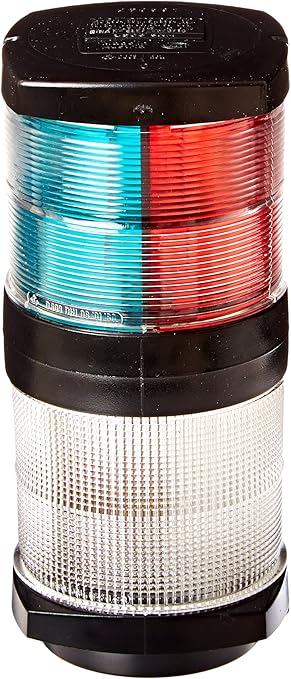 HELLA 002984601 '2984 Series' 12V DC 2 NM Tri-Color Light with White All-Round Anchor Light and Black Housing