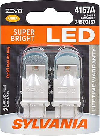 SYLVANIA - 4157 ZEVO LED Amber Bulb - Bright LED Bulb, Ideal for Park and Turn Lights (Contains 2 Bulbs)