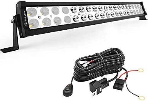 YITAMOTOR 21 Inch Light Bar Offroad Spot Flood Combo Led Bar Waterproof Dual Row LED Work Light with Wiring Harness compatible for Truck, 4X4, ATV, Boat, Jeep, LED Light Bar 120W White