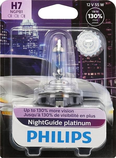 Philips automotive lighting H7 NightGuide Platinum Upgrade Headlight Bulb, Pack of 1