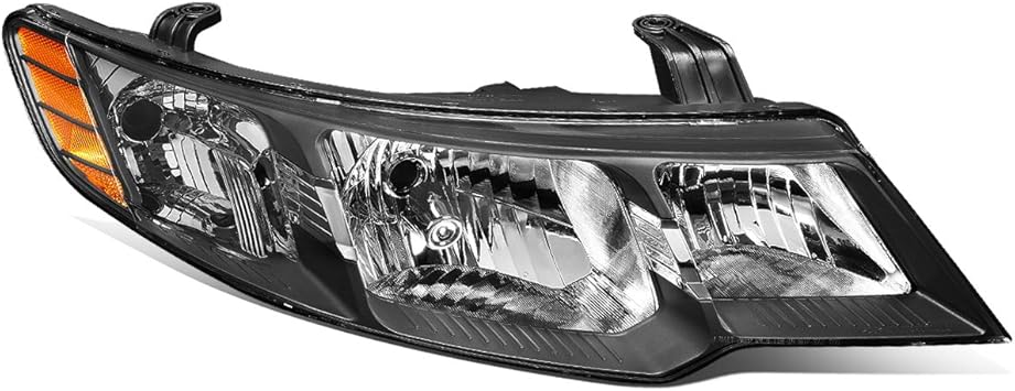 DNA MOTORING OEM-HL-0087-R Black Housing Factory Style Passenger Side Headlight Lamp Replacement For 10-13 Forte