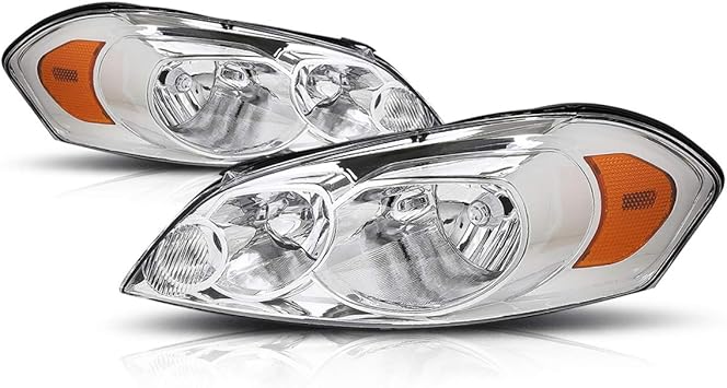 PM PERFORMOTOR Chrome Amber Headlights Replacement Compatible with 06-13 Impala / 14-16 Impala Limited / 06-07 Monte Carlo, PMHL-CIMP-0613-OH-CA