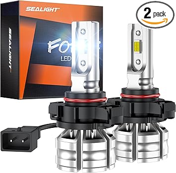 SEALIGHT 5202 Led Fog Lights Bulbs or DRL,10000LM Brightness 5201 PS24W Led Fog Lamps Bulb 6500K White Strong Penetration 7035 CSP Chips 5202 Bulb for Truck, 3 Mins Plug & Play, Pack of 2