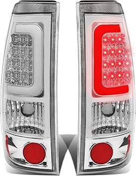 DNA MOTORING TL-CSIL99-LED-3D-CH-CL LED 3D Tail Light Assembly Driver & Passenger Side [Compatible with 99-02 Silverado 1500 2500HD / 99-03 Sierra 1500 2500HD]